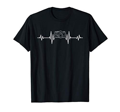 Herzschlag Fotografie Geschenk für Fotografen Fotokamera T-Shirt